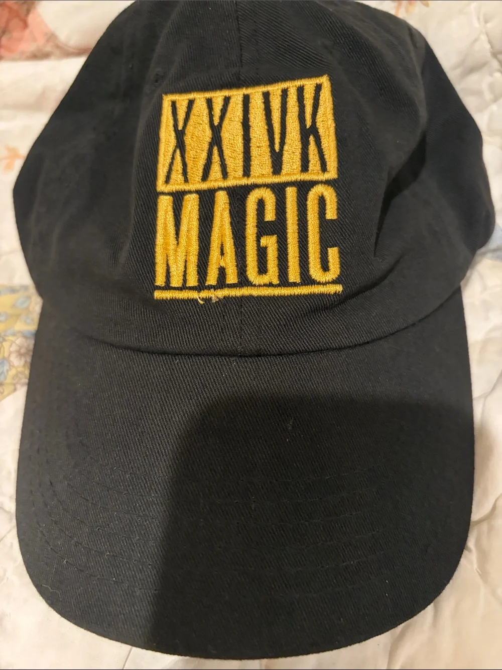 Bruno Mars 24K Magic Concert Tour Merchandise Black Gold Embroidered Cap